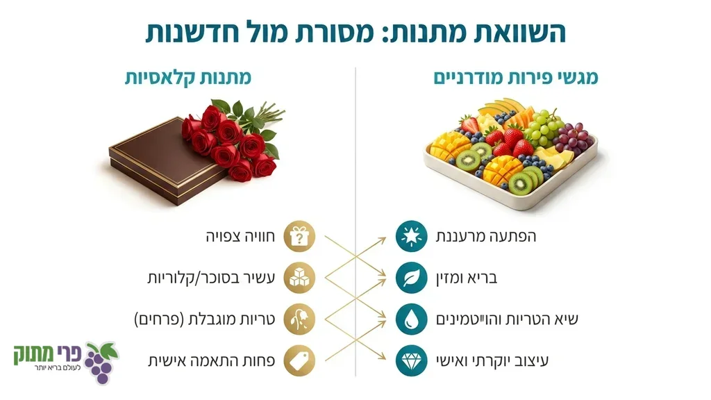 מארז פירות יוקרתי לעומת מתנות מסורתיות