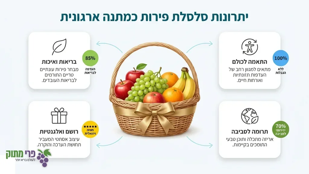 מארז פירות אלגנטי המשמש כמתנה לעובדים לחג
